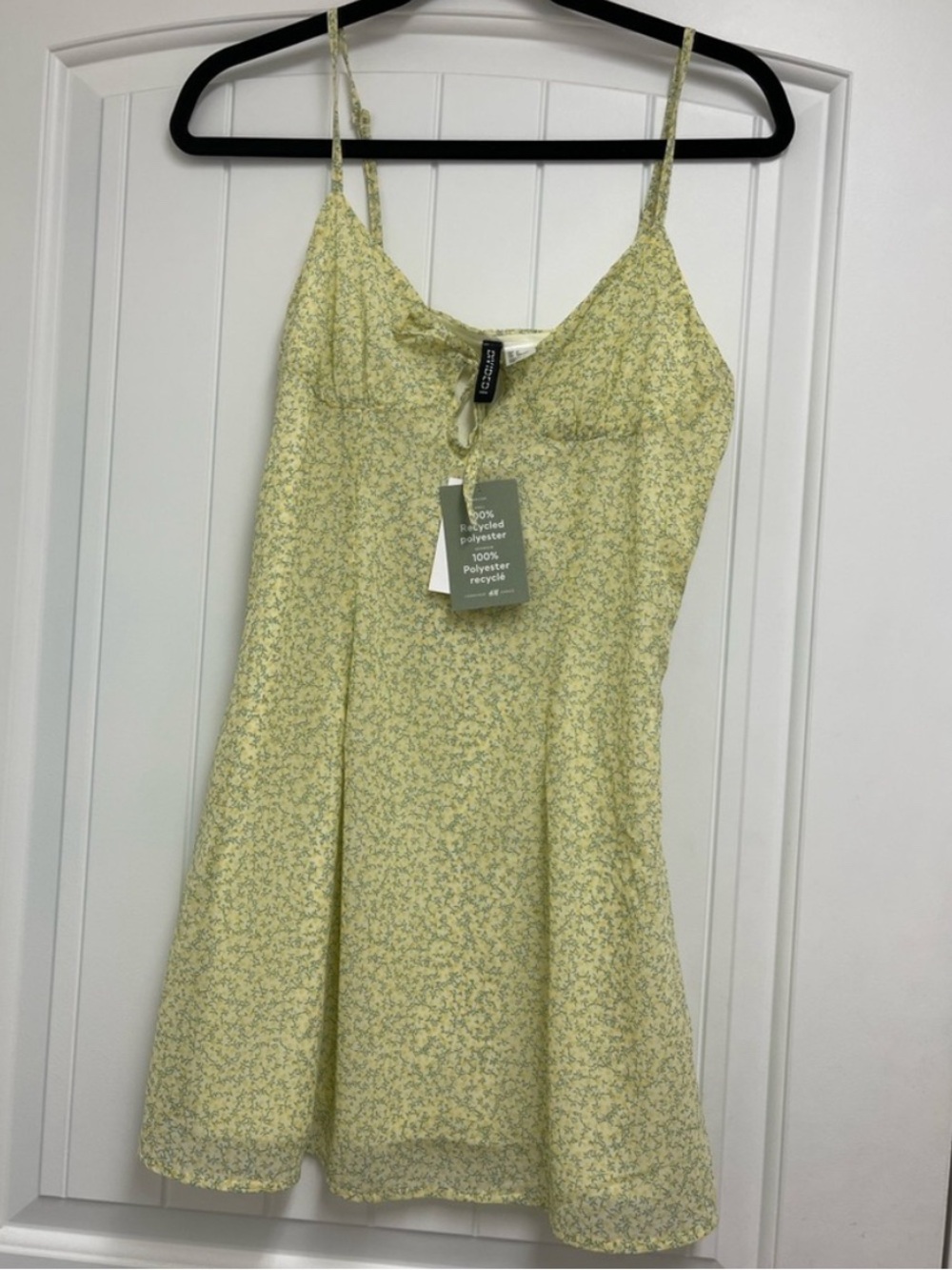Divided Light Yellow Floral Slip Mini Dress